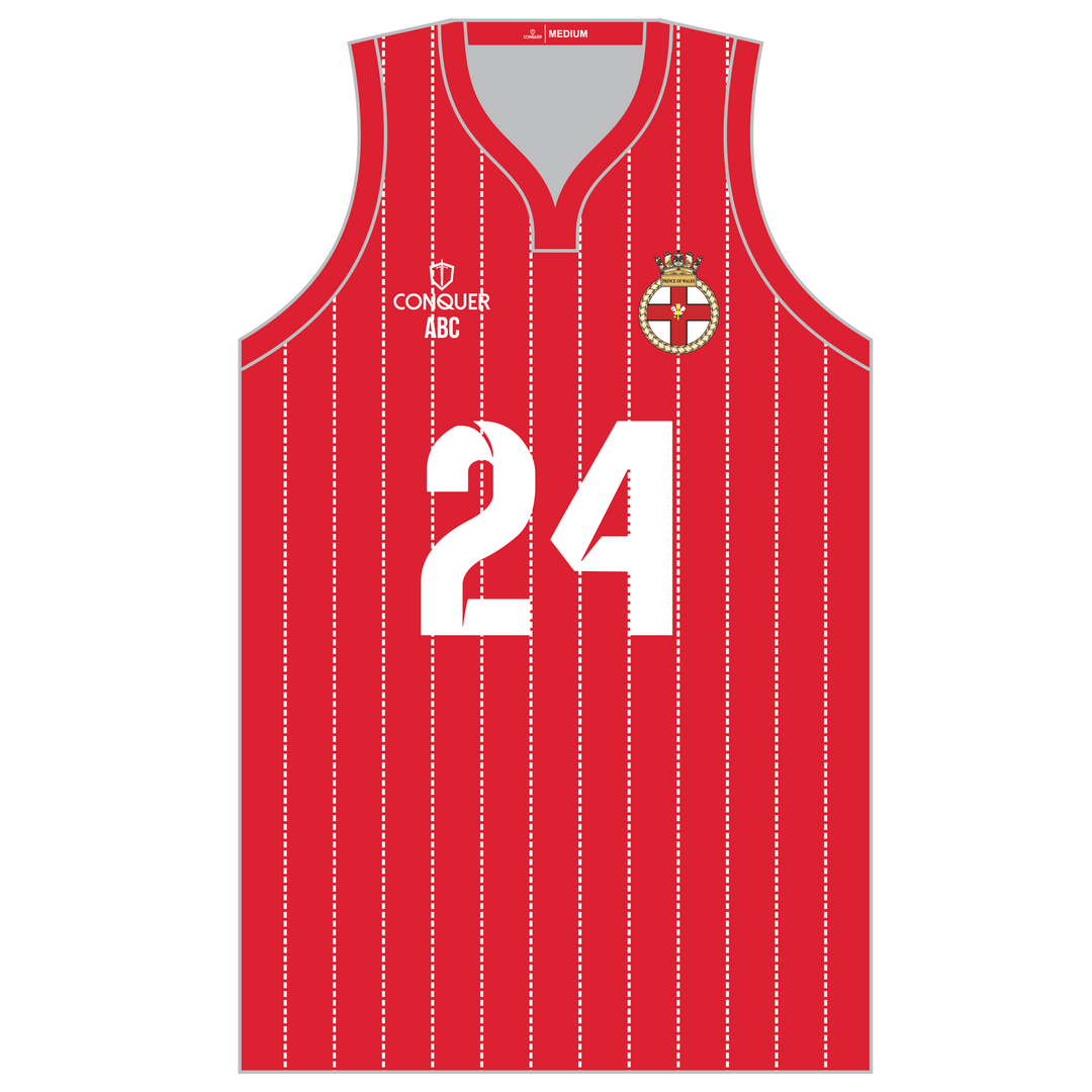 Prince Of Wales Red Sublimated Basketball Vest