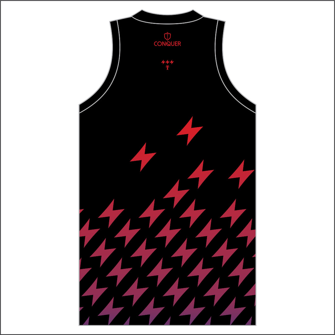 Taran Tywi Pickleball Black Sublimated Basketball Vest (Kids)