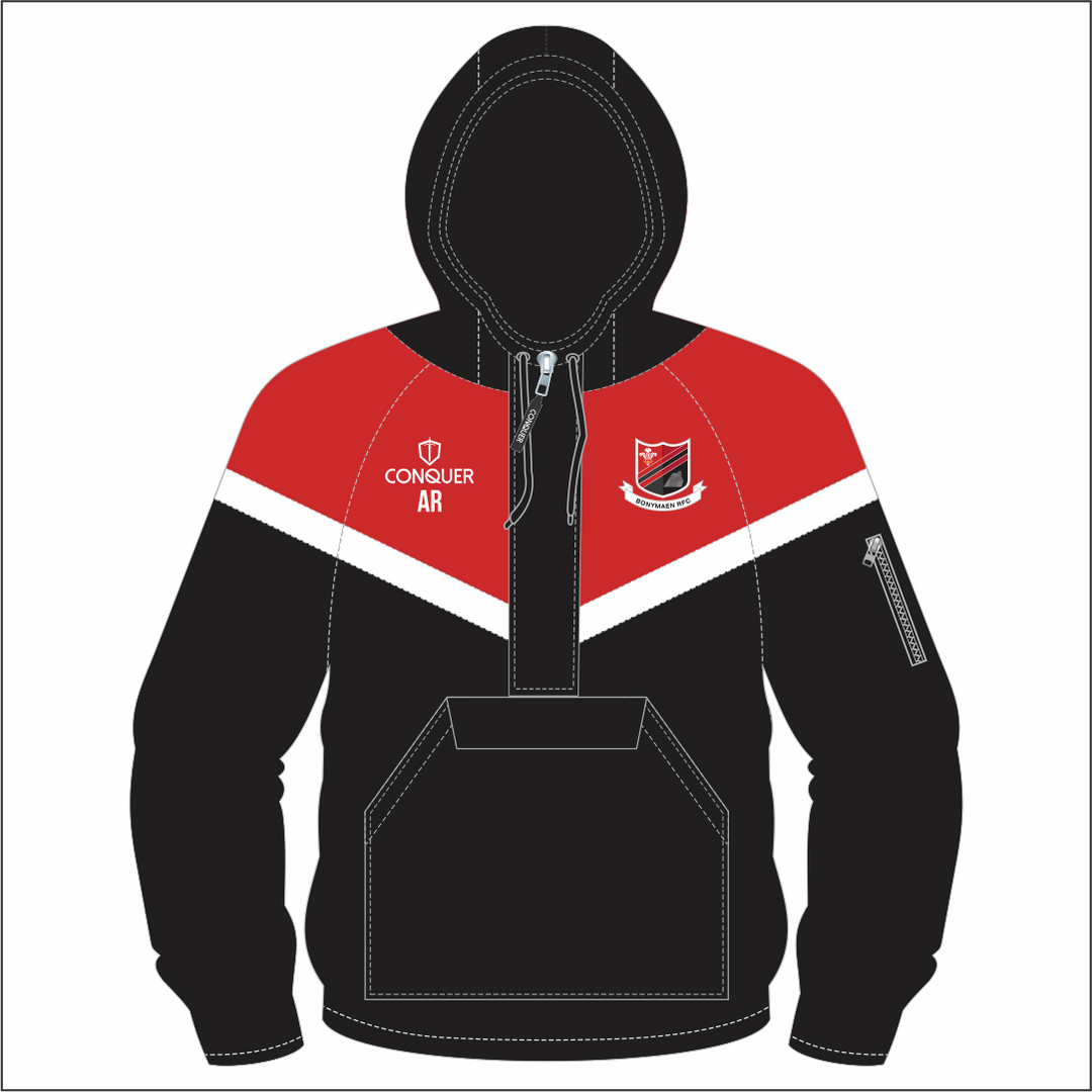 Bonymaen RFC Kids 1/4 Zip Hooded Windbreaker