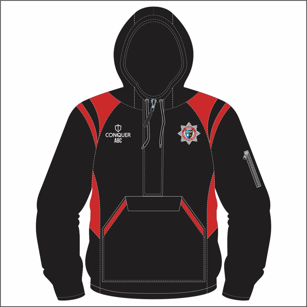 Surrey Fire And Rescue 1/4 Zip Hooded Windbreaker