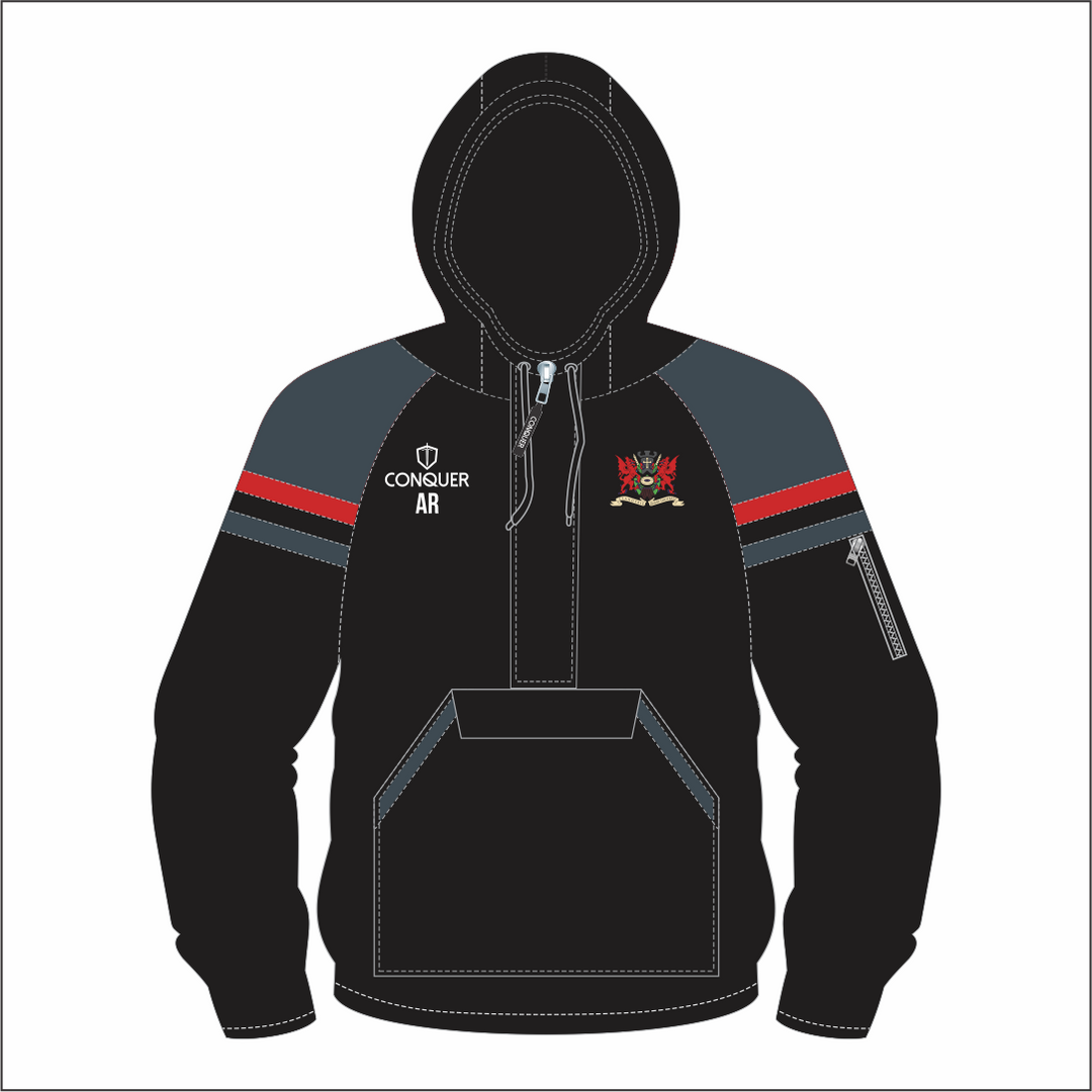 Llandybie RFC 1/4 Zip Hooded Windbreaker Kids