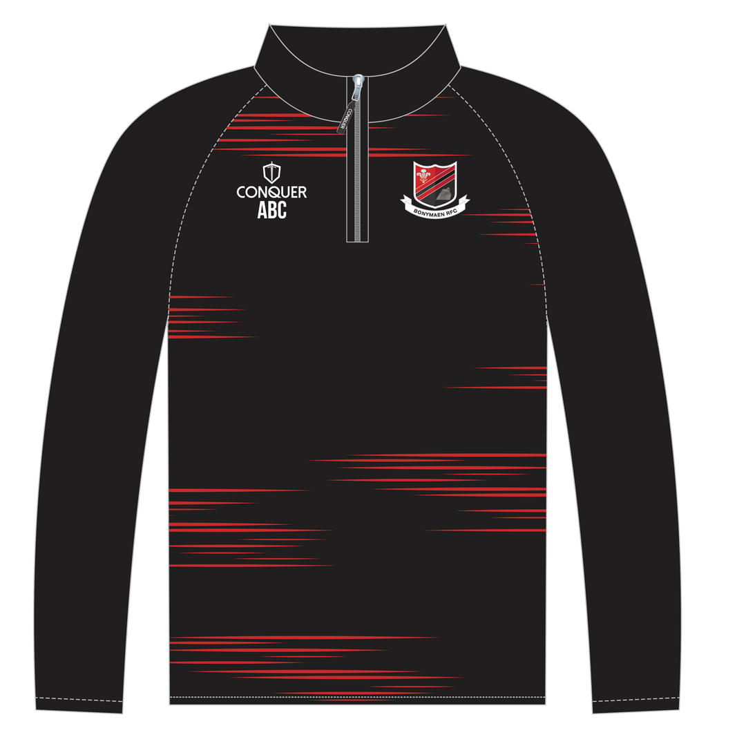 Bonymaen RFC Kids Pro 1/4 Zip Midlayer